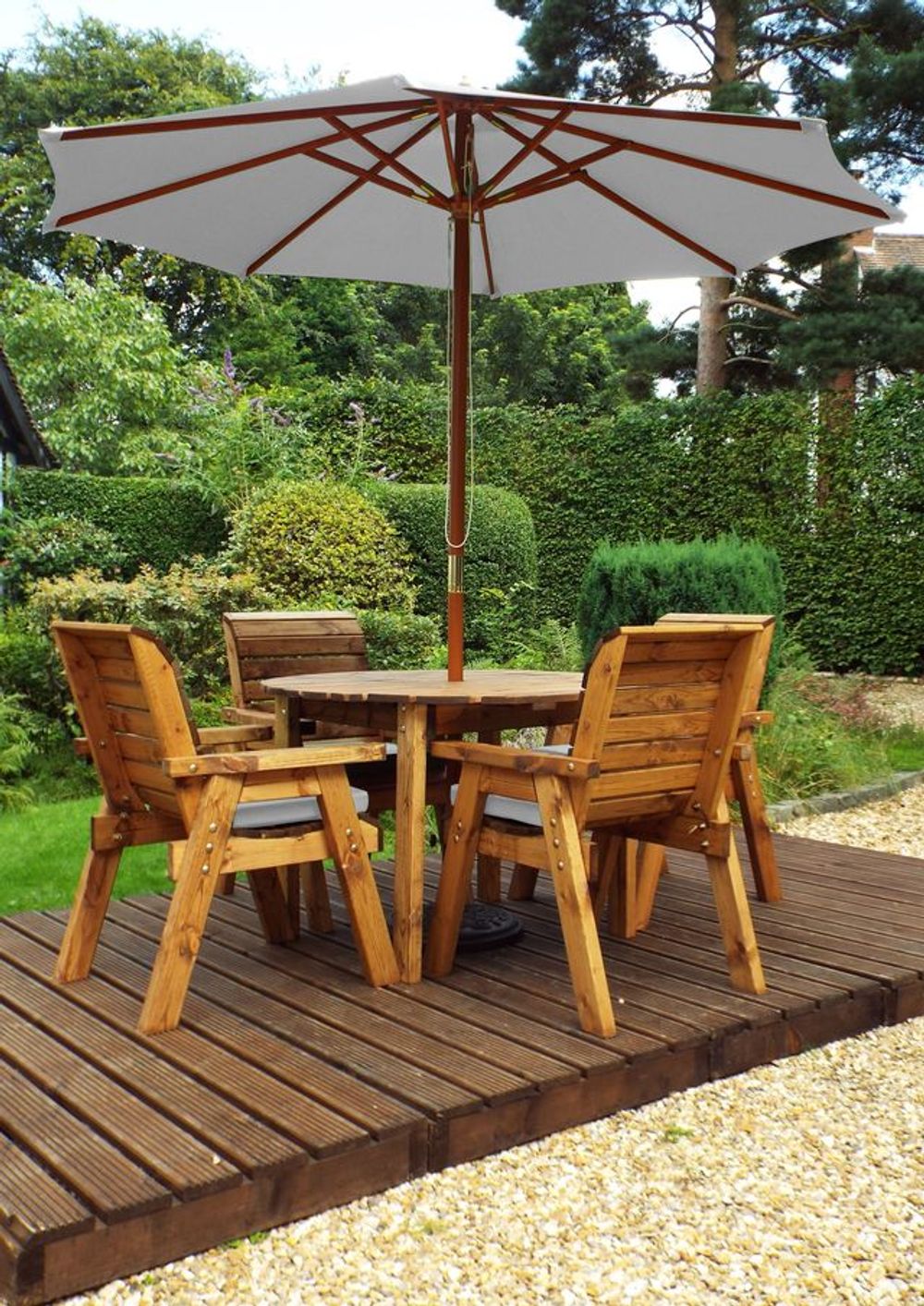 Four Seater Round Wooden Table Set