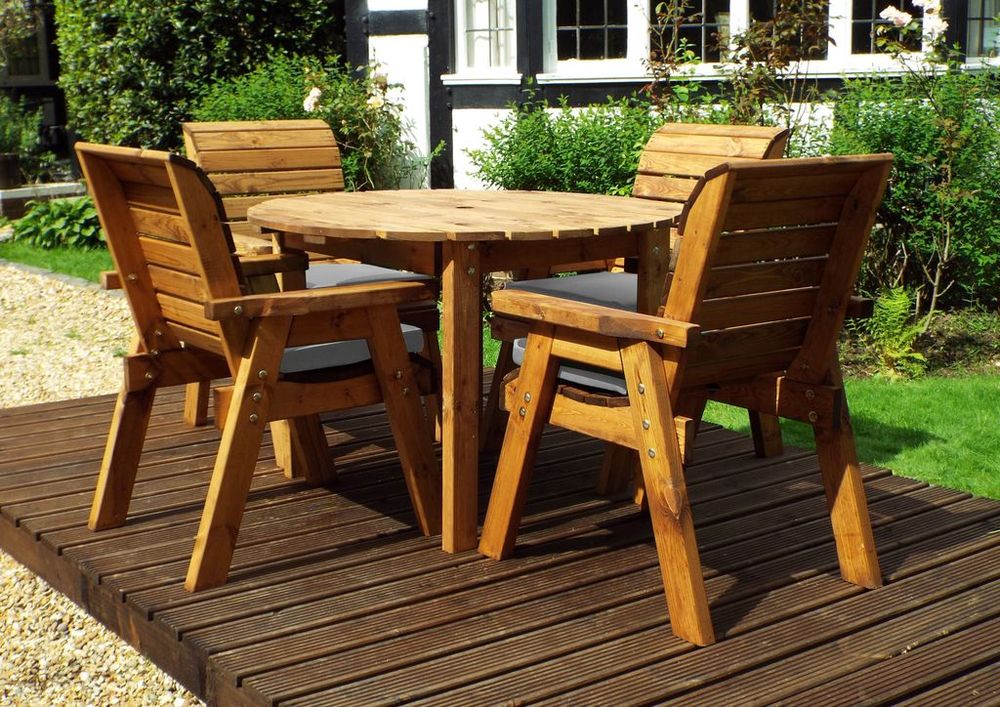 Four Seater Round Wooden Table Set